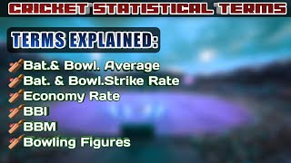 Cricket Statistical Terms Explained In Detail | Average, Strike Rate, Economy & Much More | Hindi