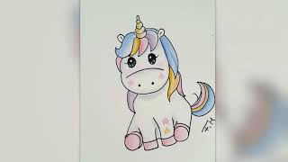 Süßes Einhorn zeichnen - einfach/ Unicorn easy drawing