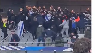 Fan clashes at France vs Israel match #france #israel #footballfans #booed #nationsleague  #israeli