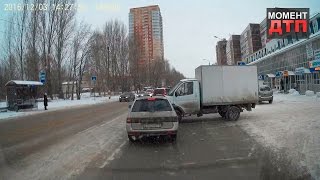 Момент ДТП: Встреча с грузовиком, Ульяновск, 03.12.2016