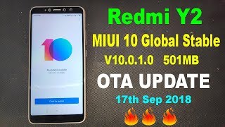 Redmi Y2 MIUI 10.0.1.0 Global Stable OTA Update