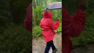 My mum Eileen enjoying the rain !