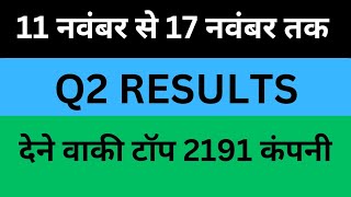 अगले हफ्ते आने वाले हैं 2191 कंपनी के Results | Q2 Results 2025 | Q2 results today | Q2 results