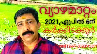 വ്യാഴമാറ്റം 2021,April 6ന് കർക്കിടകക്കൂർ  സമ്പൂർണ  ഫലം