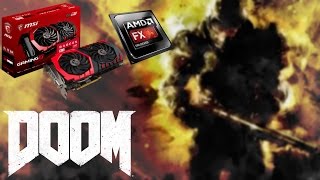 DOOM MSI RX 470 4GB + Amd FX-6300 1080p Ultra Benchmarks OpenGL and Vulkan