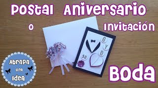 Postal (Con Sobre) Aniversario o Invitación de Boda | Scrap Low Cost