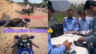 Traffic police vs bikers ⚠️ | r15 vs cops💥| aaj to marte marte bachaa😈| @manjot483