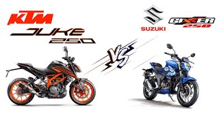 KTM Duke 250 VS Suzuki Gixxer 250 | Detailed Comparison | Shivam Chaubey