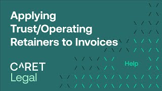 Applying Trust/Operating Retainers to Invoices