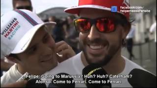 Massa crashes Alonso's interview: Going to Marussia? Caterham? Japan 2014