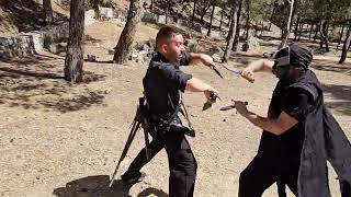 Knife fight stuntman training mpolypragmon and raven