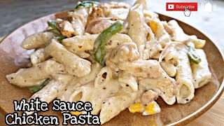 White Sauce Chicken Pasta | White Sauce Pasta Recipe in Bengali