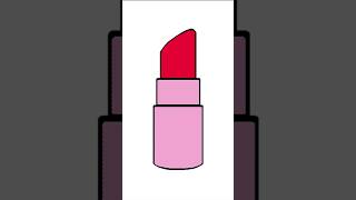 How to Draw Lipstick, Lipstick Drawing, Draw and Color Cute Lipstick, Draw Lipstick