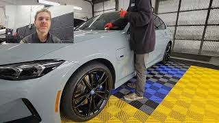 Glass Coating 2023 BMW 330e. Improves visibility,  keeps your glass clean..