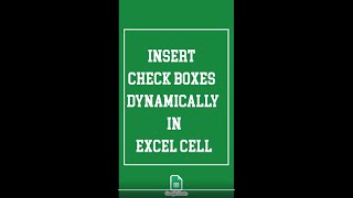 Insert Check boxes Dynamically in Excel Cell ✅ #exceltricks #excelshortcuts #exceltutorial