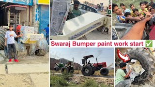 आज Swaraj के Bumper और टायर की प्लेट पर paint 🎨 करवा दिया। JD 5050D Vs Swaraj tractor tochan