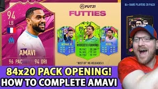 84 x 20 Pack Opening - How to Complete Jordan Amavi FUTTIES -Aubameyang & Chris Smalling SBC FIFA 21