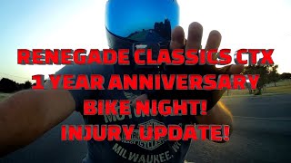 RENEGADES 1 YEAR ANNIVERSARY/BIKENIGHT, INJURY UPDATE! #kirstendunst #bikenight #anniversary