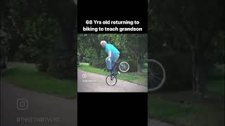 68 year old riding Bmx bikes