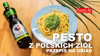 PESTO Z POLSKICH ZIÓŁ PODANE Z MAKARONEM - PRZEPIS NA OBIAD