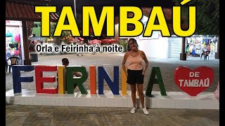 Feirinha de Tambaú e sua orla à noite.