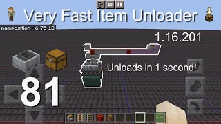 Minecraft Bedrock Tutorials(81) - How to build a Very Fast Item Unloader (1.16.201)