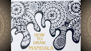 How to draw mandala drawing / mandala çizimi / relaxing video mandala drawing