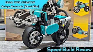 LEGO 31135 CREATOR Vintage Motorcycle (Street Bike) - LEGO Speed Build Review