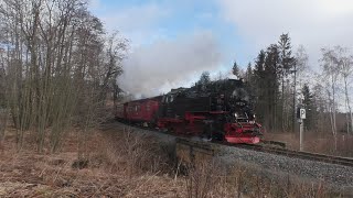 Die Harzer Schmalspurbahn mit Volldampf nach Drei Annen Hohne 10.02.2024