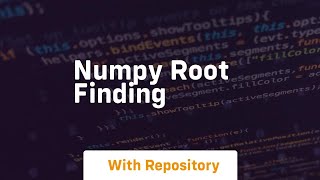 numpy root finding