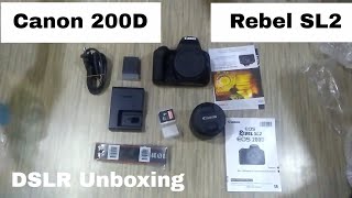 Canon EOS 200D 24.2MP Digital SLR Camera - Unboxing (Raw Video)