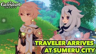 Genshin Impact Cutscene: Traveler Arrives at Sumeru City