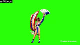 Kof Mugen) Mai Shiranui All Special Super Moves / Green Screen Mai Shiranui Animation /snk capcom 冥智