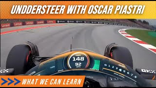 Understeer demonstrated by Oscar Piastri in F1