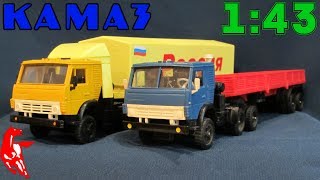 Масштабная модель машины Камаз 5410  с полуприцепом Одаз 1983 vs 2006 Элекон