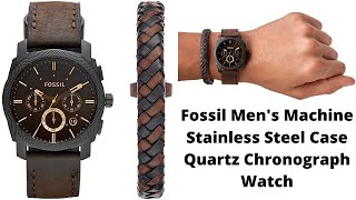 Fossil Men's Machine Stainless Steel Case Quartz Chronograph Watch