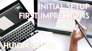 Tablet Unboxing · Huion Kamvas GT-191 · FIRST IMPRESSIONS