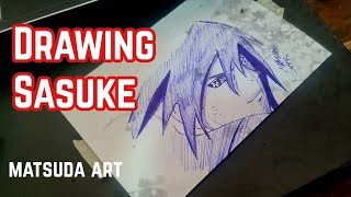 Desenhando Uchiha Sasuke 😎 #naruto #sasuke #speedart #howtodraw