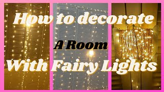 How To Decorate  Room With Fairy Lights DIY | Simple Monet