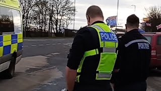 SCAMPTON PROTESTER ATTACKED.POLICE ATTEND