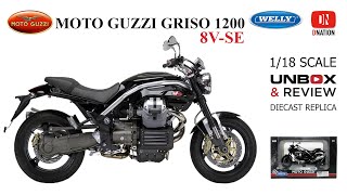 Moto Guzzi Griso 1200 8V SE 1:18 scale Die-cast motorcycle by Welly Unbox & Review by Dnation