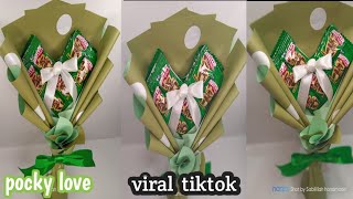 cara membuat buket permen love viral || Pocky love viral tiktok