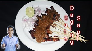 Sate Daging Sapi Enak Empuk Lengkap Dengan Bumbu Sebelum Di Bakar