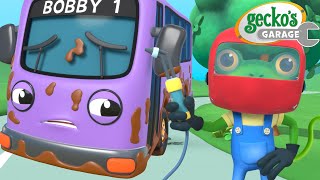 Bobby Bus Muddy Mayhem | Gecko's Garage | Trucks For Children | Cartoons For Kids