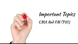 Important Topics Of Cost and Management Accounting and Financial Management || P10 || Cma Inter ||