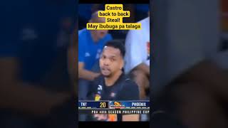 Jayson Castro back to back steal! may ibubuga pa talaga 💪 #pba #castro #tnt #tropanggiga #shorts