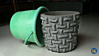 How to making beautifull cement flower pot at home | घर पर गमला बनाने का आसान तरीका | amazing pot.