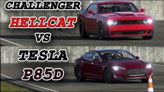 Forza 7 Battle! - Dodge Challenger Hellcat vs Tesla P85D