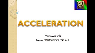 "ACCELERATION" by Musawir Ali ; From: M.A.S.  ACADEMY