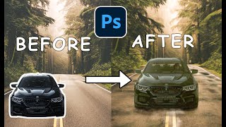 BMW M5 Photoshop Manipulation Tutorial | Realistic Puddles | photo Manipulation speed art